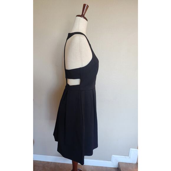 Lulus Black Cutout Skater Dress SZ Large Sexy - Picture 4 of 11